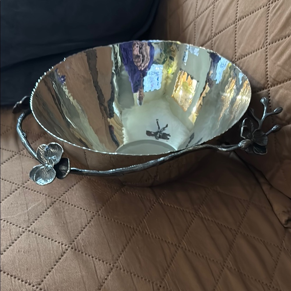 Silver Floral Decorative Bowl